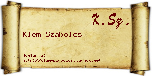 Klem Szabolcs névjegykártya