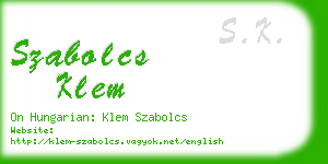 szabolcs klem business card